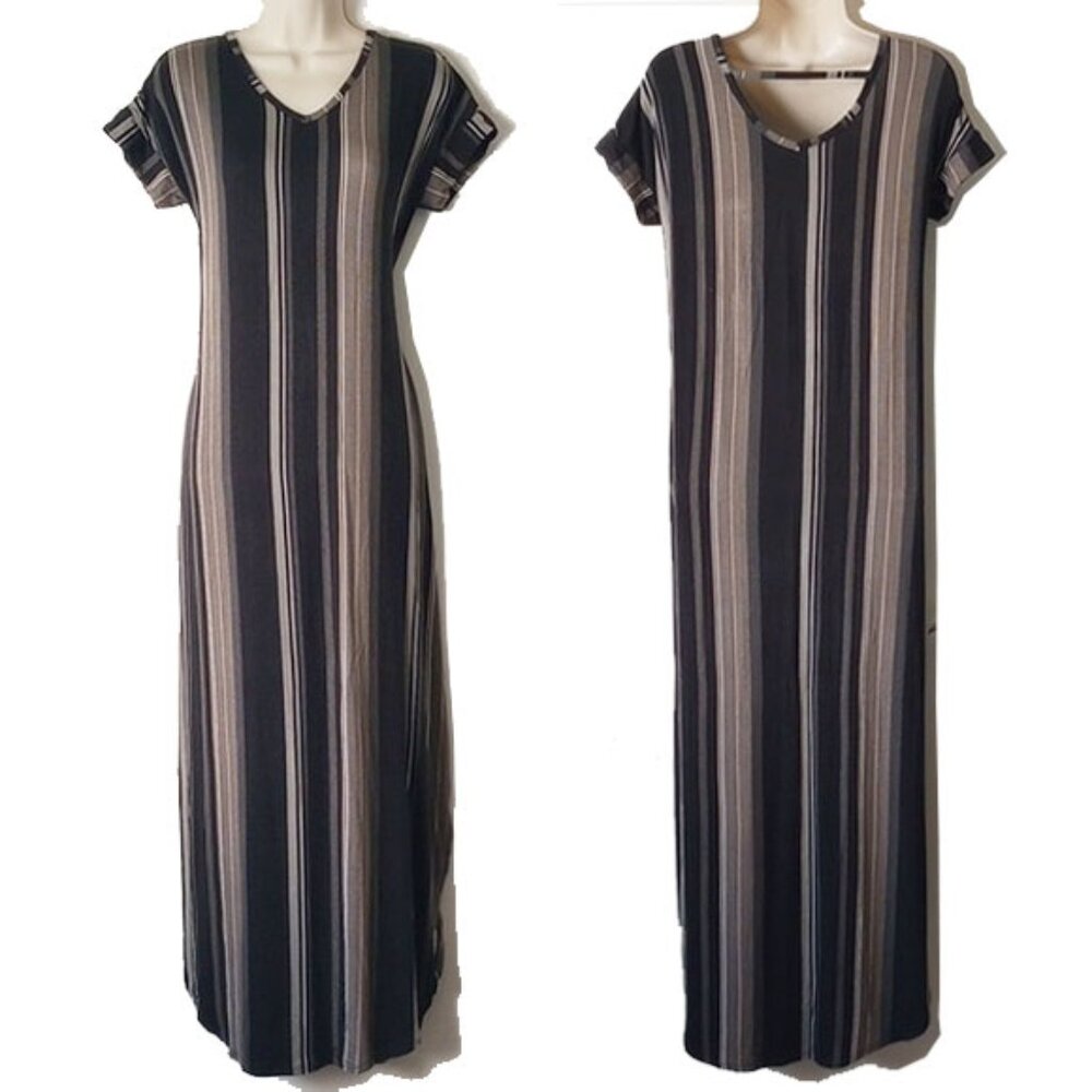 NWOT Lularoe Slim-Fit V-Neck Maxi Dress XS Striped Caftan
